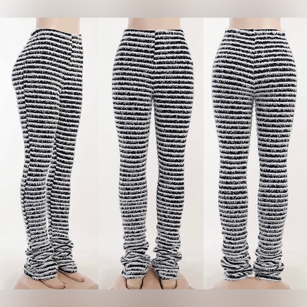 Vakkest Women’s striped knitted stacked pants